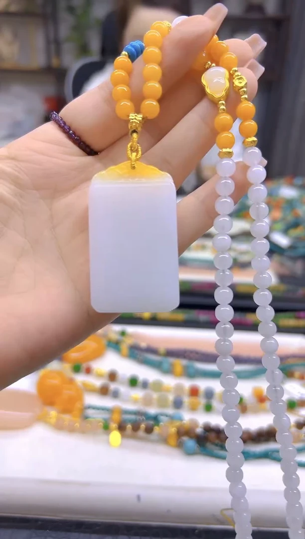 和田玉未镶嵌毛衣链DIY款M727