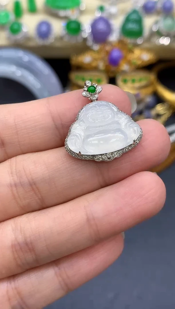颈饰18K金镶嵌翡翠399-中国好珍宝