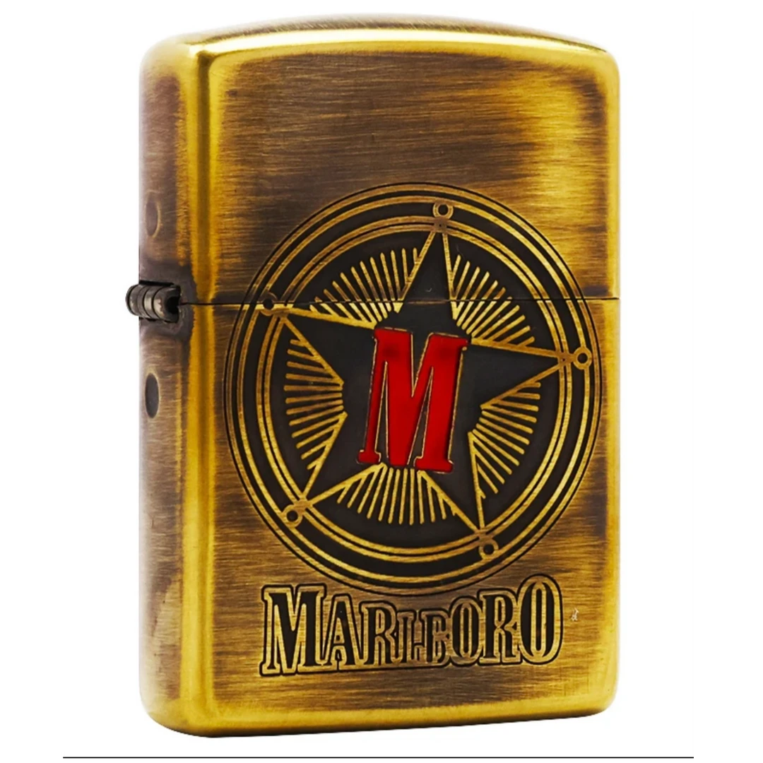 ZIPPO/之宝打火机官方正品【红星万宝路】黄铜盔甲煤油火机XBL-DYJ1