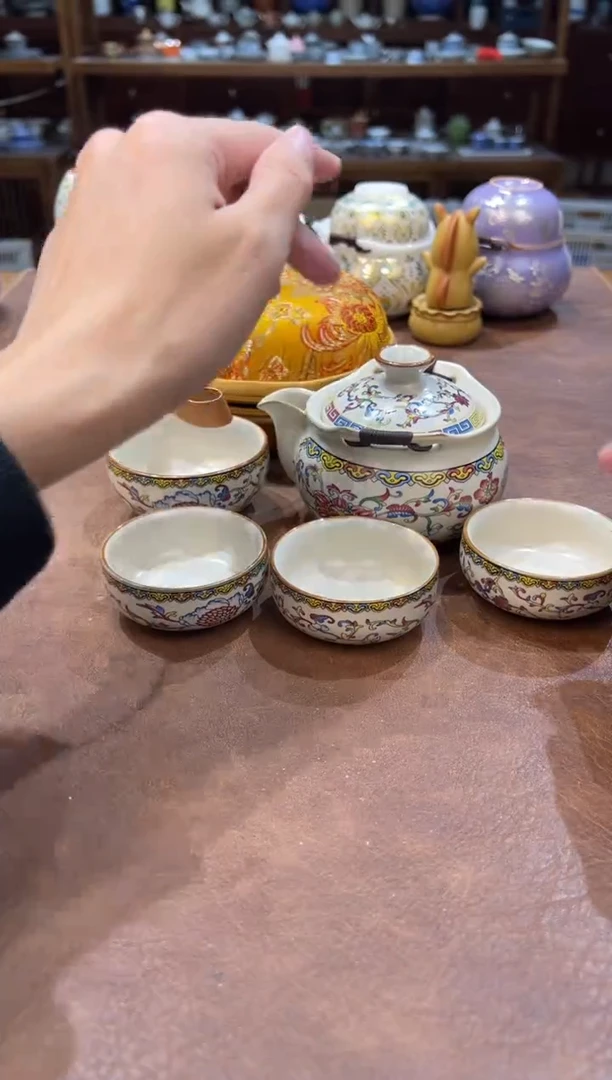 真的很便宜超好看会开片的旅行茶具