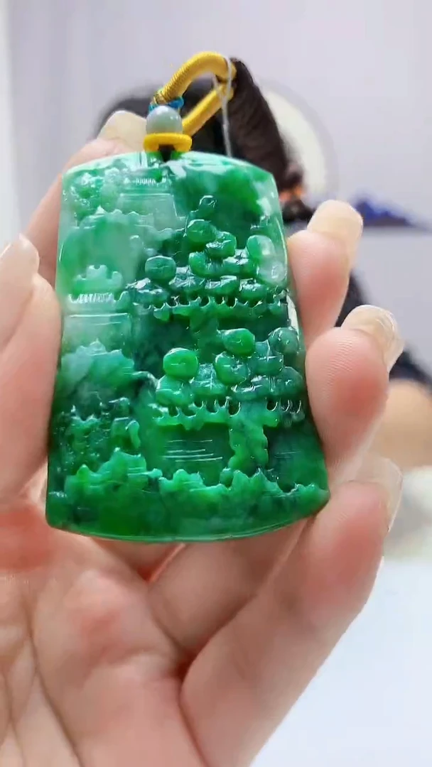 定制翡翠未镶嵌5145ms-毛货158山水