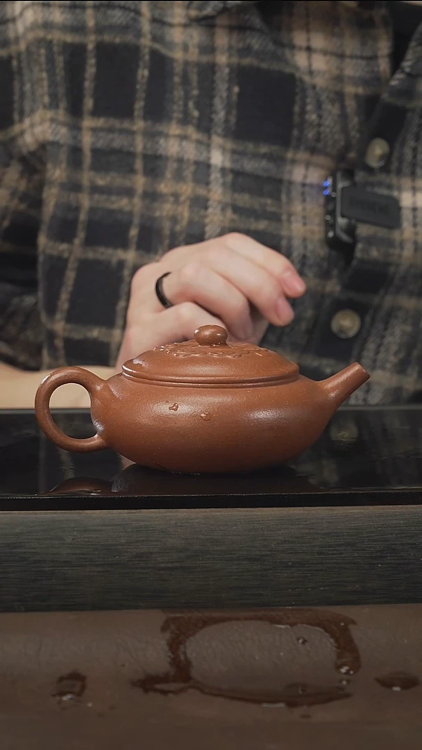 茶壶紫砂祥云，老黄降坡，200cc
