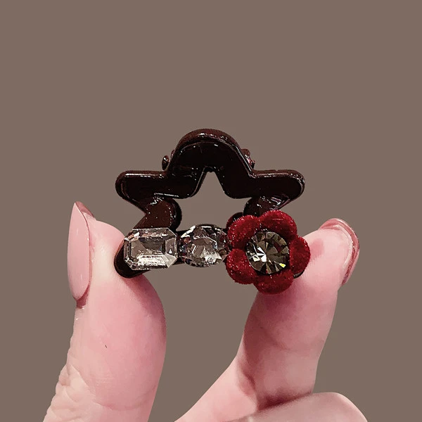 韩系五角花朵高马尾抓夹女2025新款气质半扎发夹后脑勺鲨鱼夹发饰