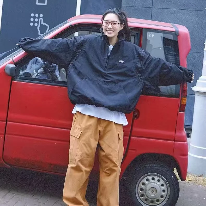 AW241510  SP设计师半拉链抓绒外套