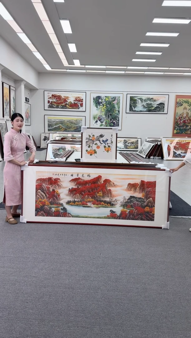 国画手绘 鸿运当头 219*88