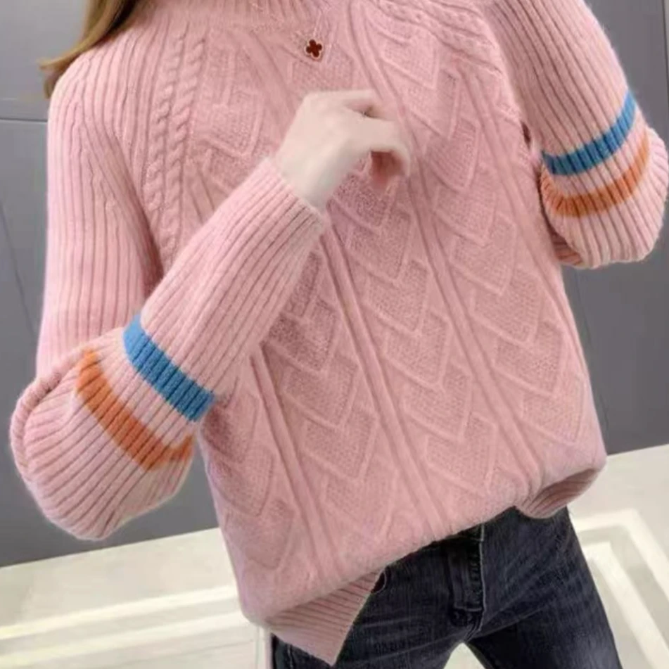 267#长袖两翻领毛衣秋冬新款时尚针织衫12