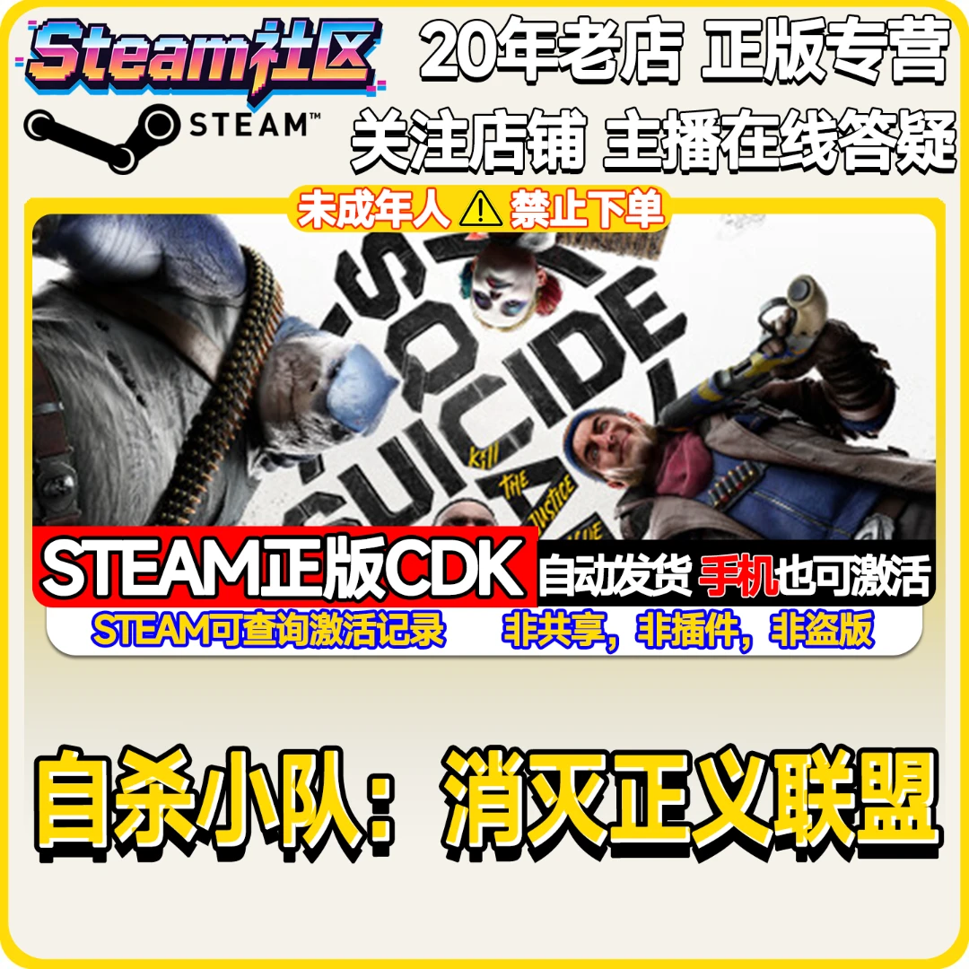 自杀小队:消灭正义联盟 Suicide Squad PC正版Steam国区CDKEY