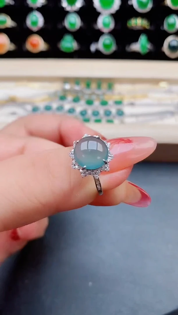 【闪购商品】翡翠戒指银S925镶嵌321321