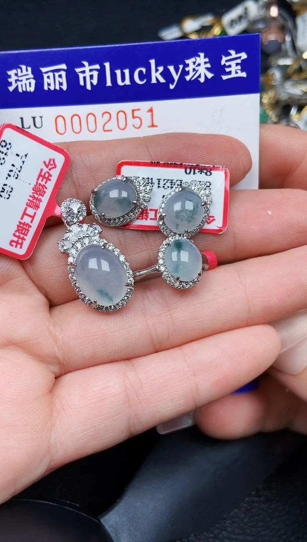 翡翠银S925镶嵌颈饰2051