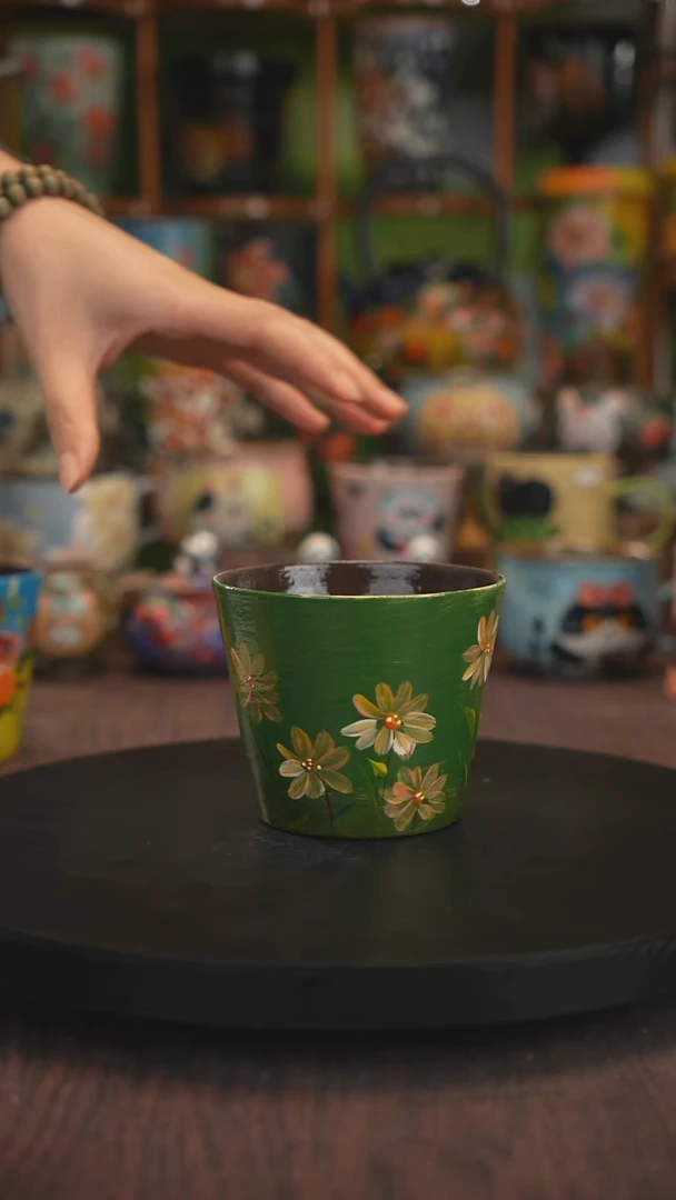紫砂油画手绘釉下彩