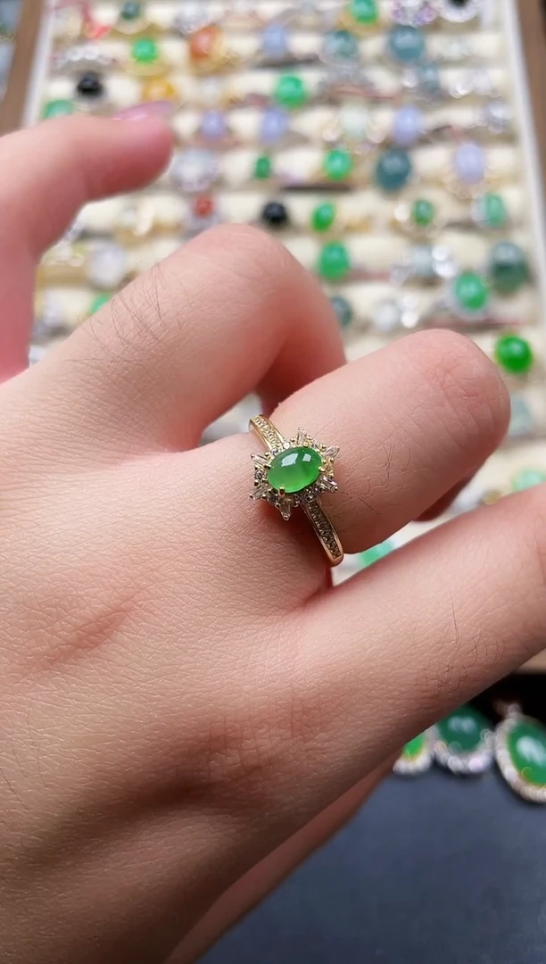 银S925镶嵌戒指翡翠94