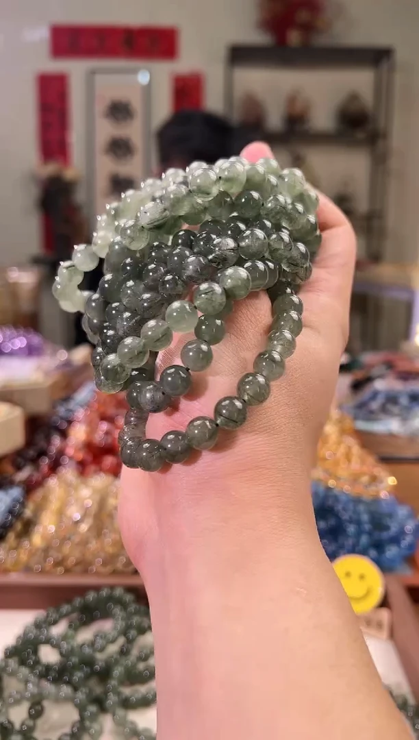 【闪购商品】发晶手串未镶嵌9+mm绿发晶（多样性发其一）