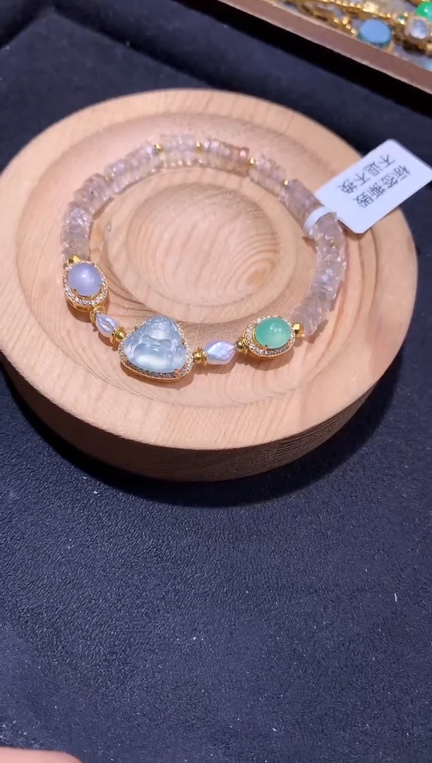 银S925镶嵌手串翡翠手串