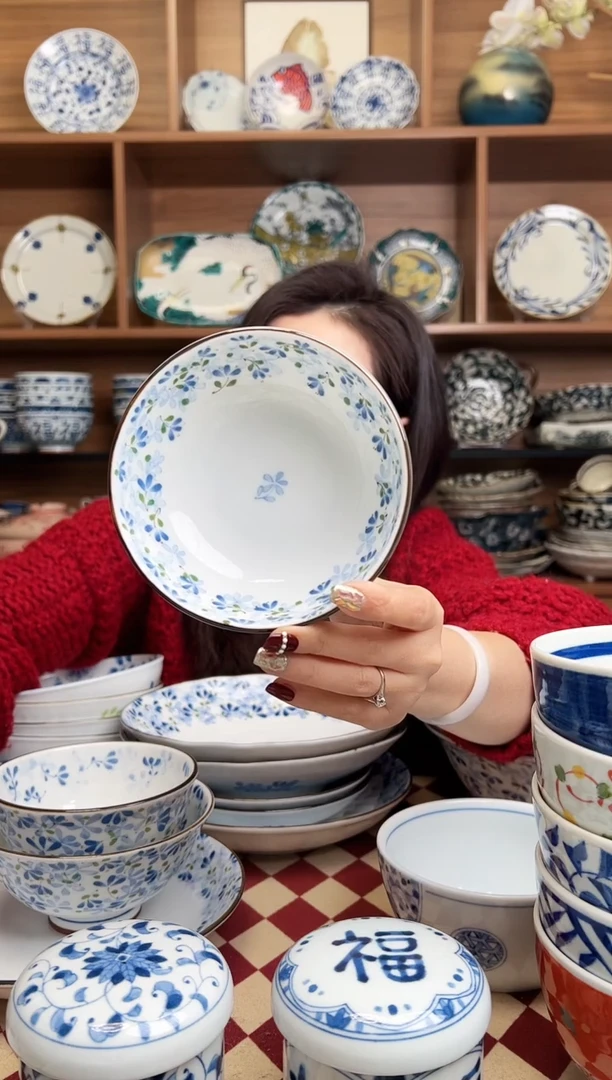 【闪购商品】瓷片光峰小蓝芽12cm浅钵碗