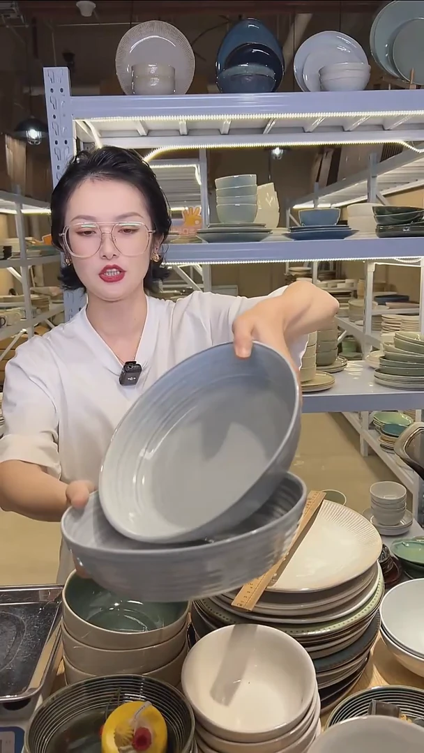 瓷221外贸尾货高温釉下彩陶瓷餐具默认微瑕