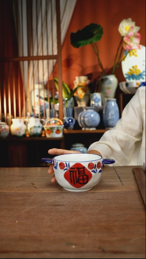 瓷片【简家甄选】景德镇设计师釉下手绘陶瓷餐具