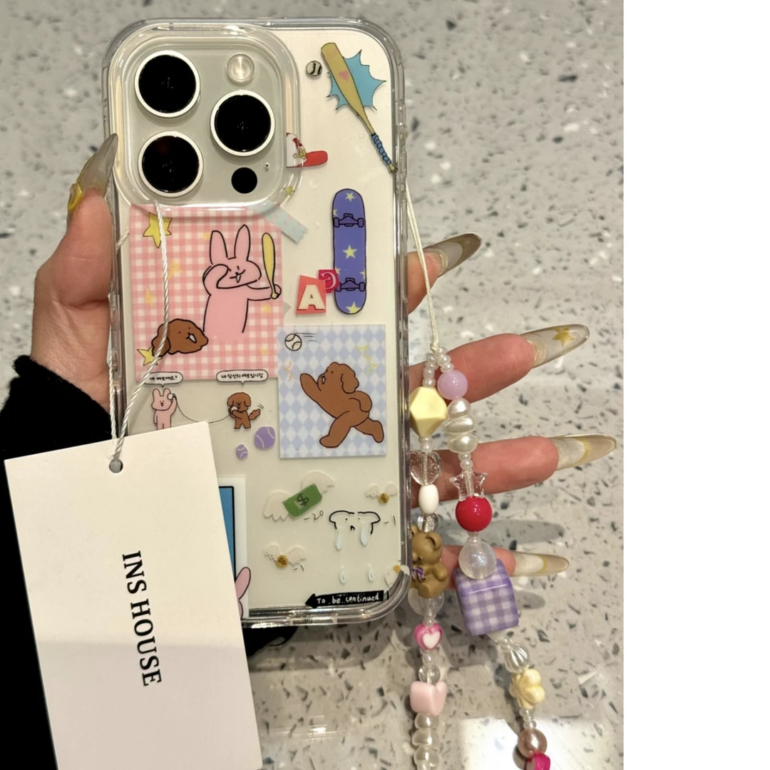 涂鸦小兔适用苹果iPhone15手机壳14Pro防摔13软壳16全包/XR