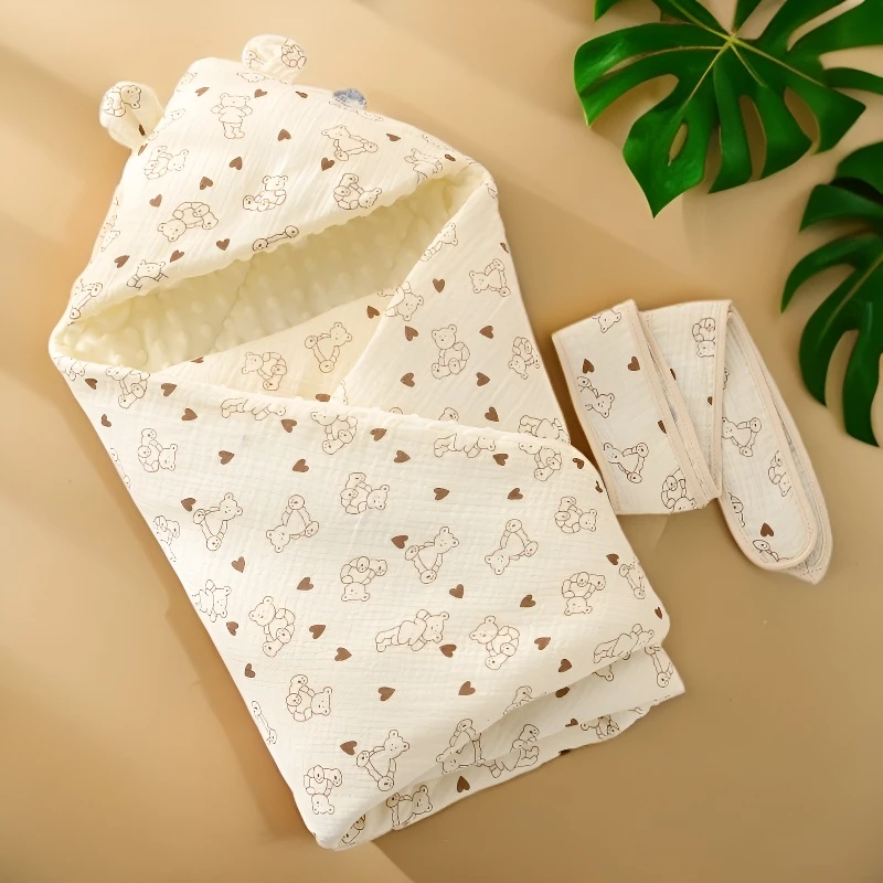 产房抱被新生儿夏季薄款纯棉纱布包单婴儿防惊跳初生儿豆豆毯包被