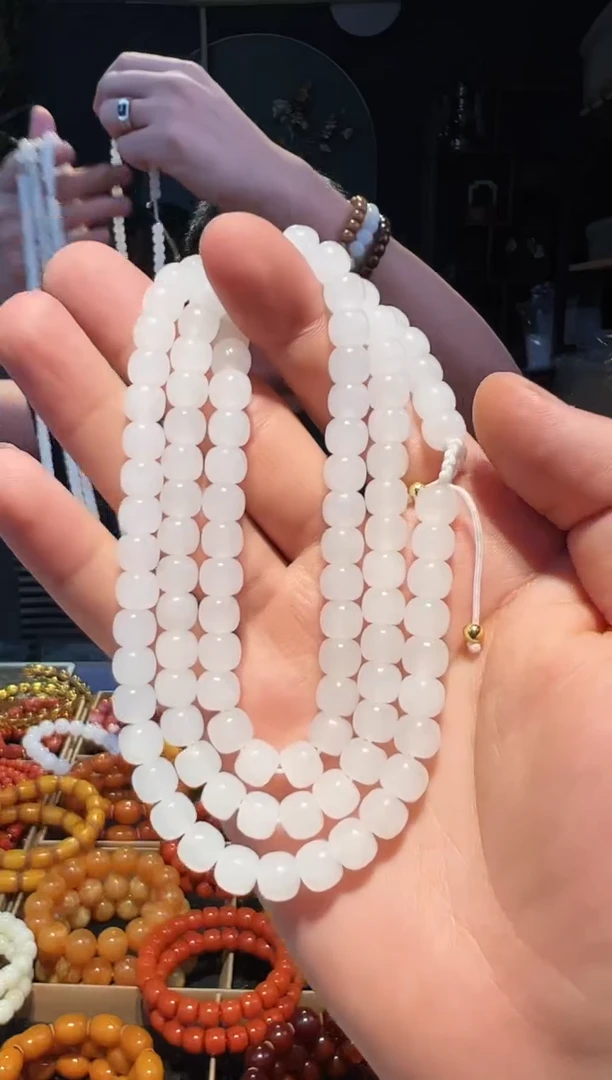 手串未镶嵌和田玉108多圈8+