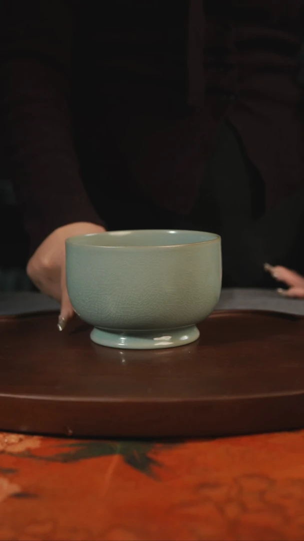 杯子瓷黑**赐罗汉碗  汝州原产地原矿仿古老釉