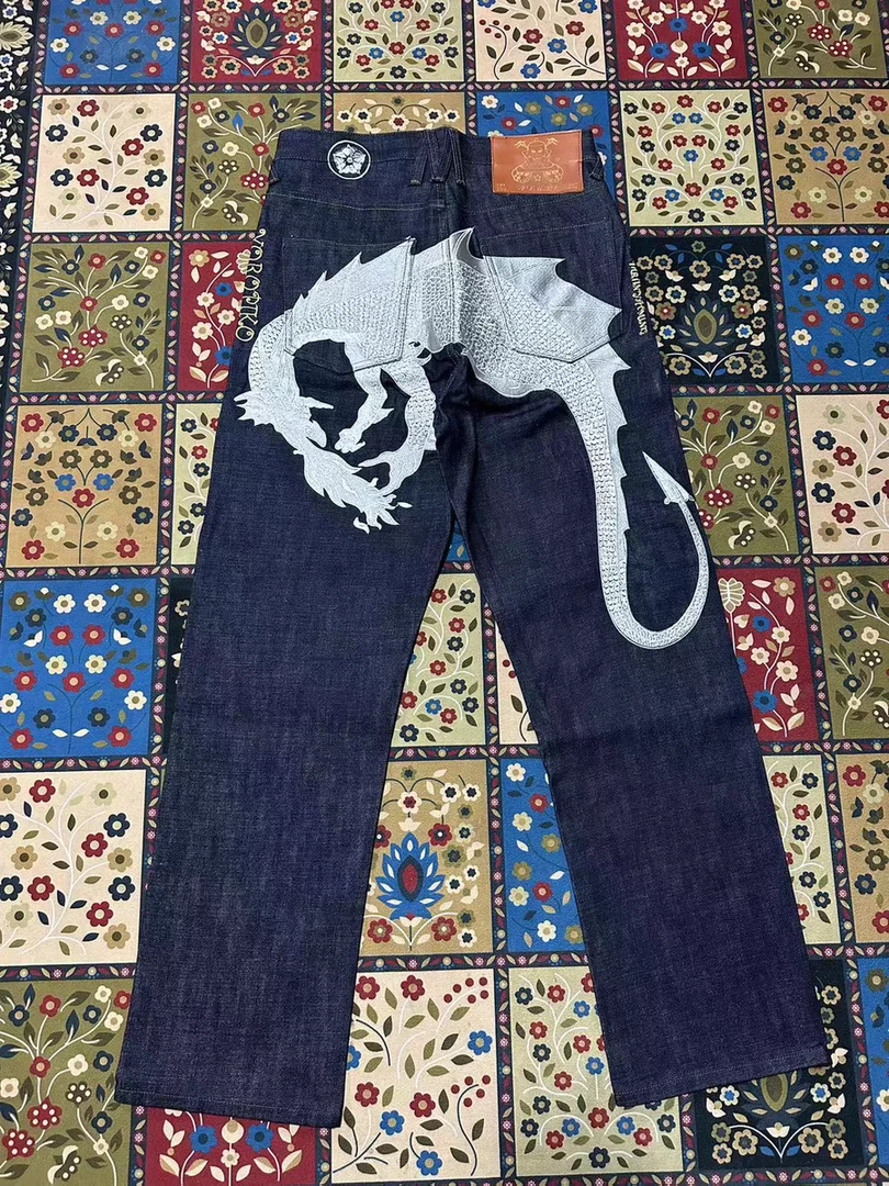 43万针重磅刺绣！RMC银龙！YKK未脱缰原牛赤耳包边微锥男士牛仔裤