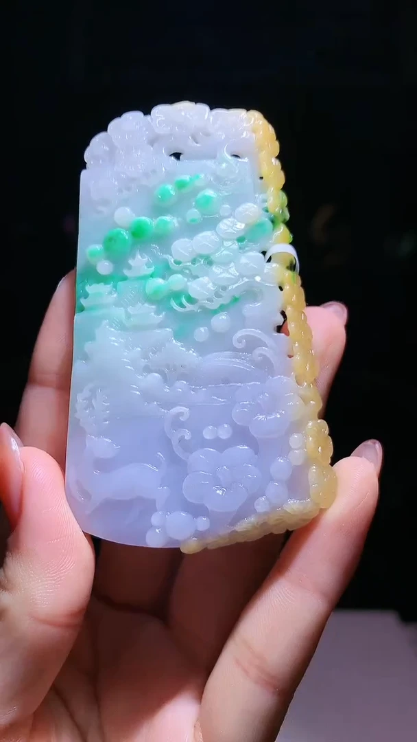 【闪购商品】定制翡翠未镶嵌1034hm-毛货挂件40