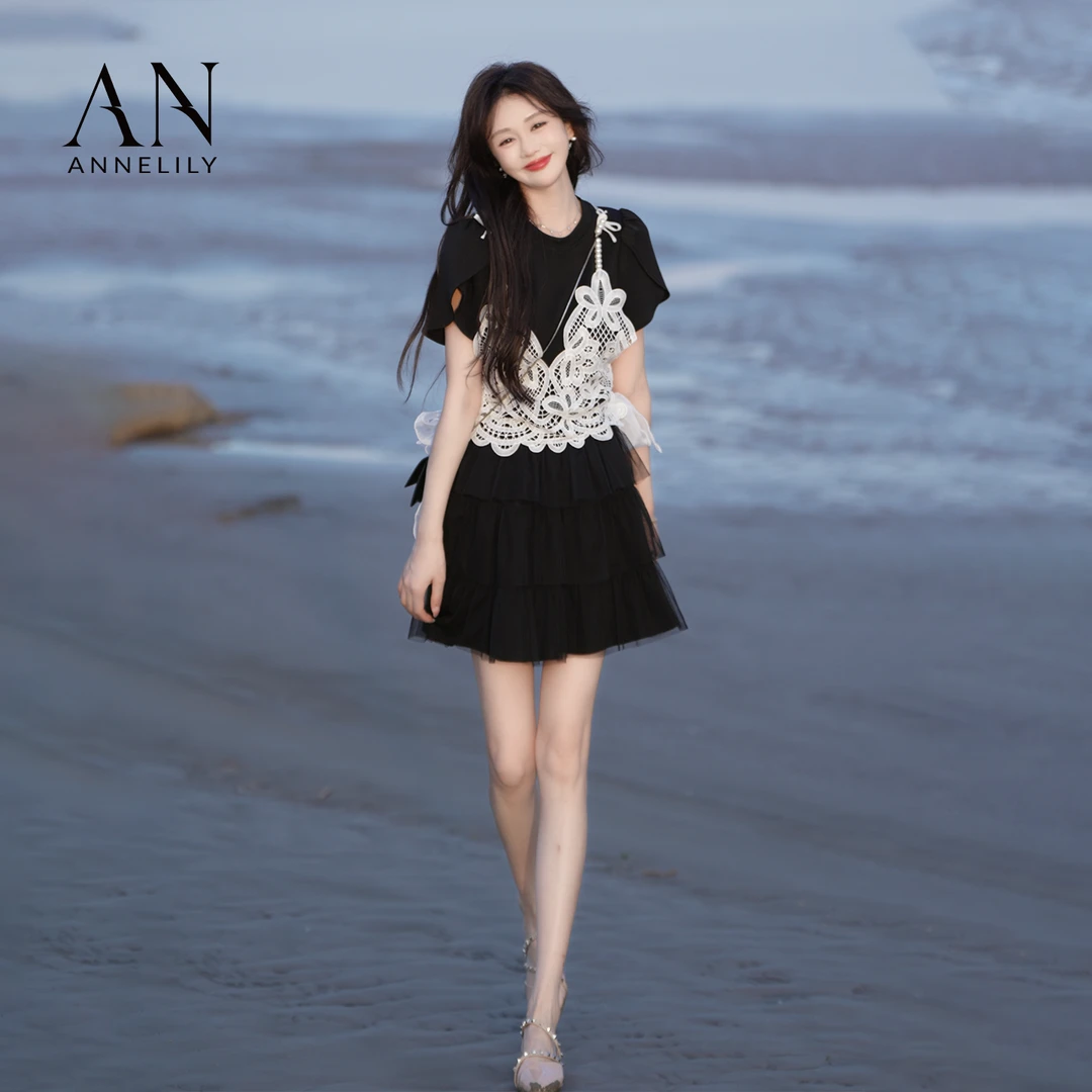 ANNELILY安琪琪【梦菲】显瘦轻奢百搭气质三件套套装AT2505032