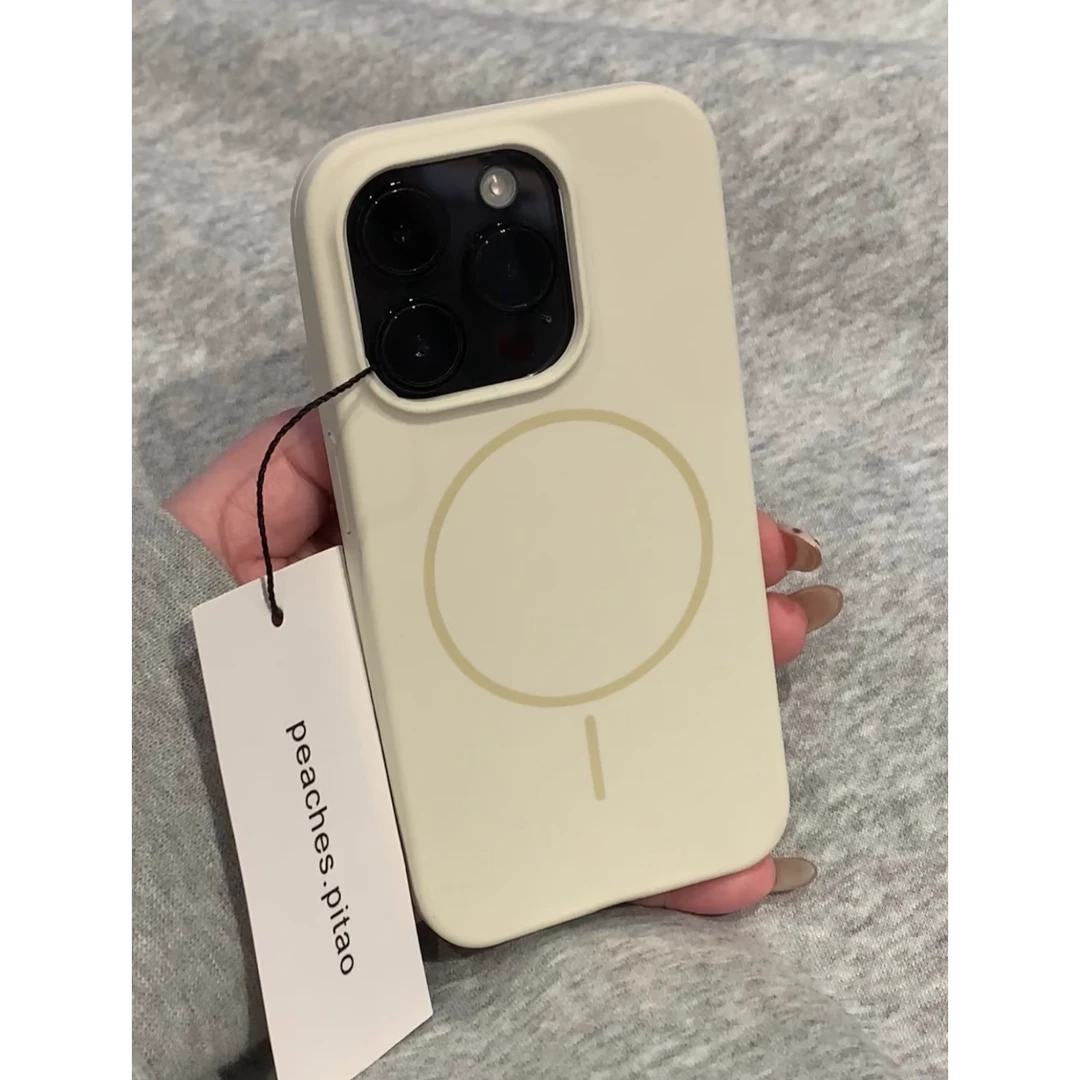 磁吸magsafe适用iPhone15手机壳14plus苹果16Promax大孔液态硅胶