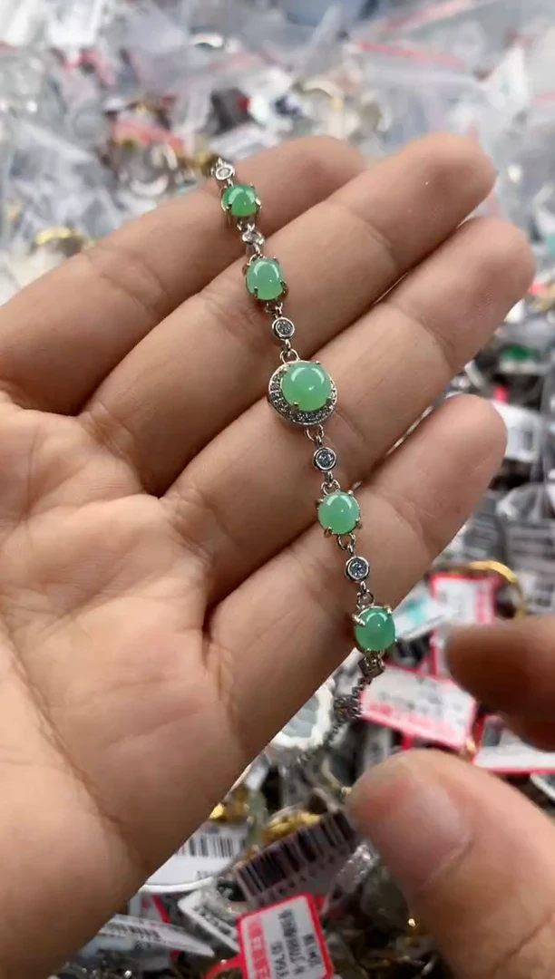 银S925镶嵌戒指翡翠222----2