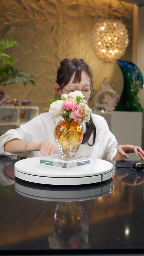 手工艺品琉璃冰川纹琥珀色香薰瓶
