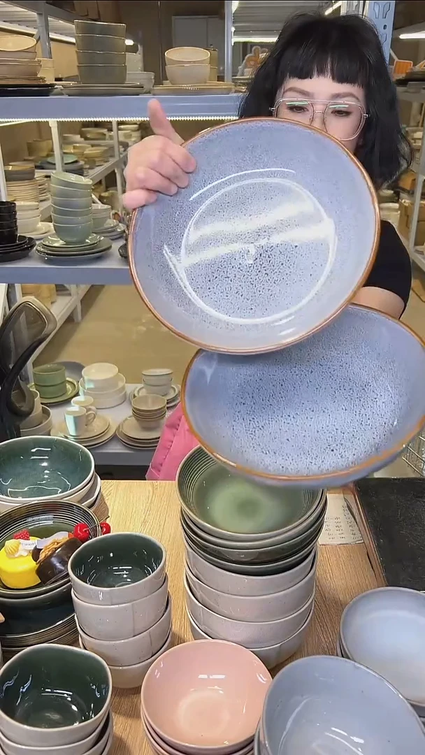瓷241外贸尾货高温釉下彩陶瓷餐具默认微瑕