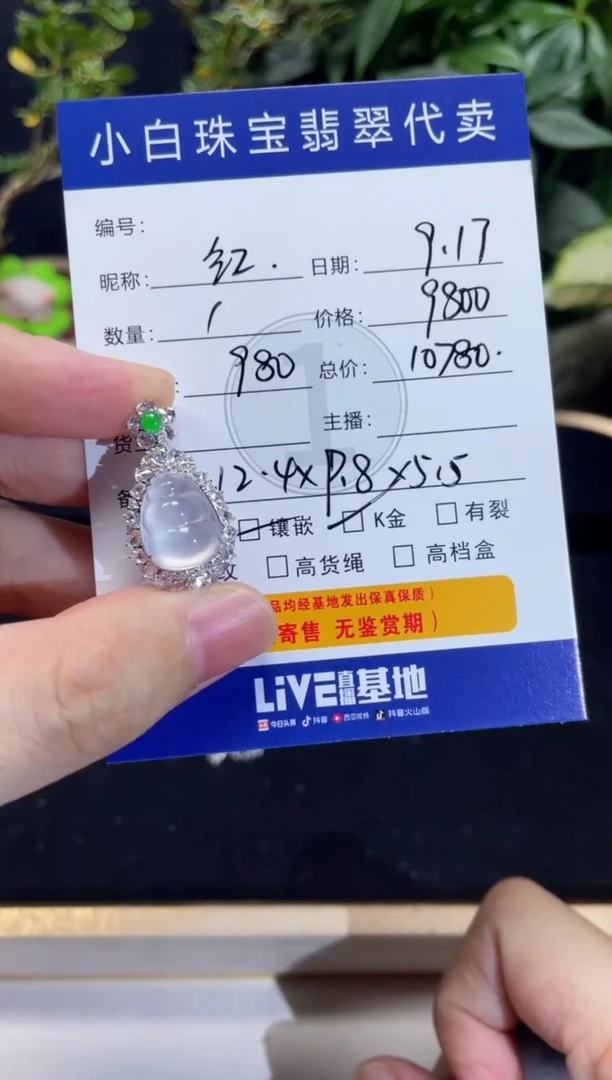 吊坠(不含链)18K金镶嵌翡翠红**?吊坠