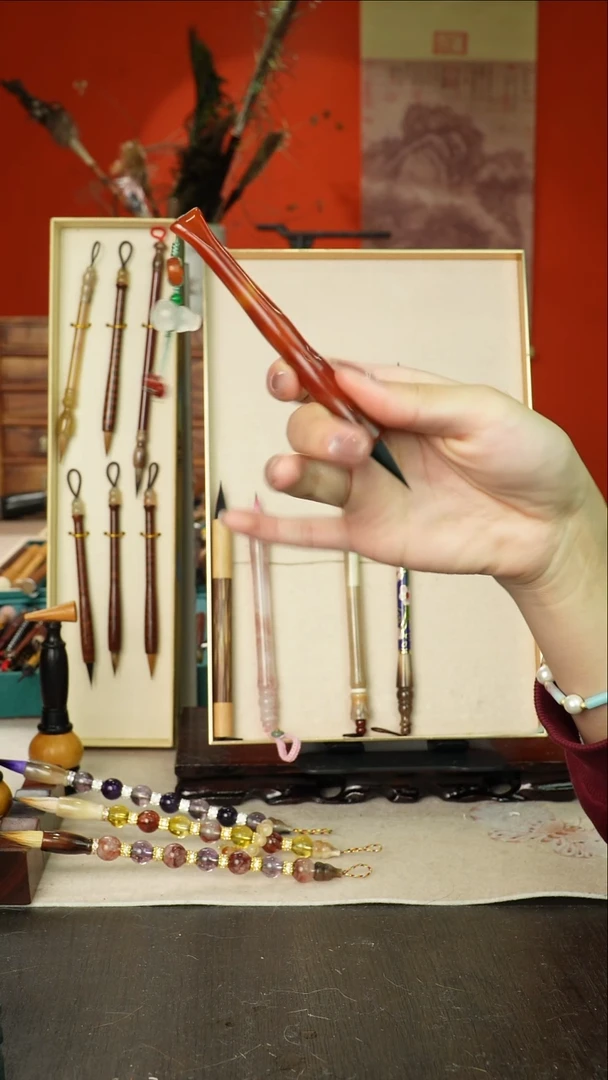 254号闪孤品高货毛笔链接 清水试笔 蘸墨不退