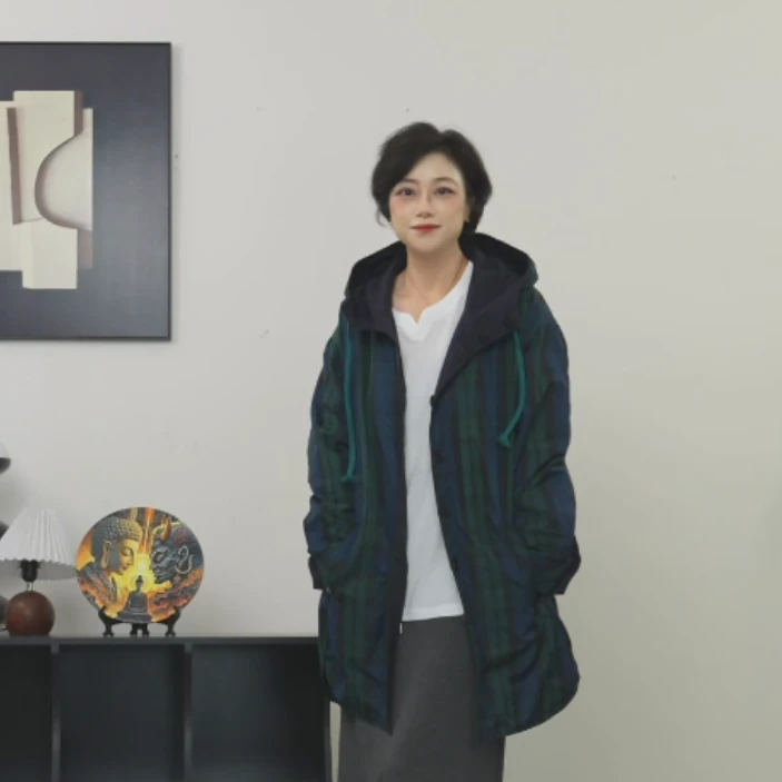 【U.M】费城连帽中长两面穿风衣外套藏肉显瘦
