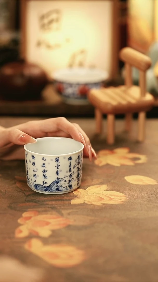 M3006/陶瓷海浪临江晚直筒杯