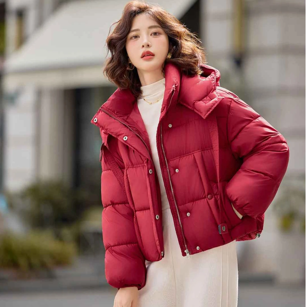 爆2025秋冬新款棉服女短款加厚泡芙云朵小个子面包服棉服外套