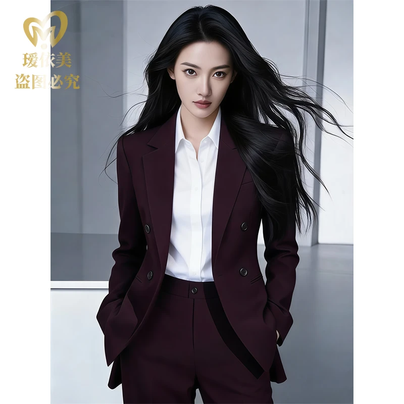 安格拉红西装套装女优雅气质时尚通勤职业正装商务高端轻奢休闲