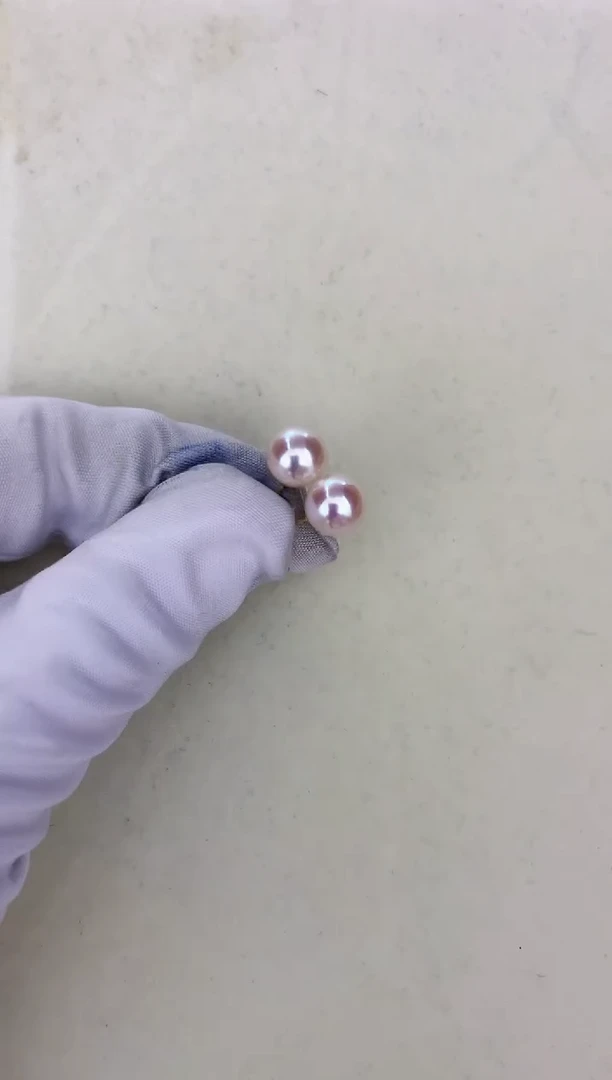 18K金镶嵌DA海水珍珠 8.5-9 耳钉 GD125