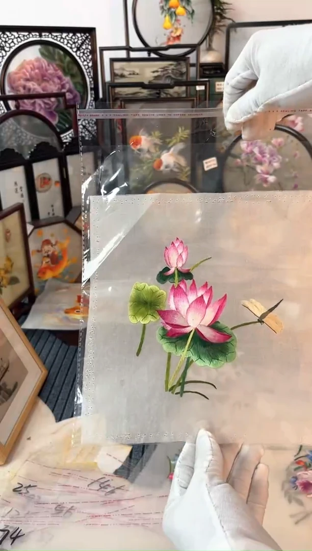 织绣纯手工苏绣双面绣绣布1