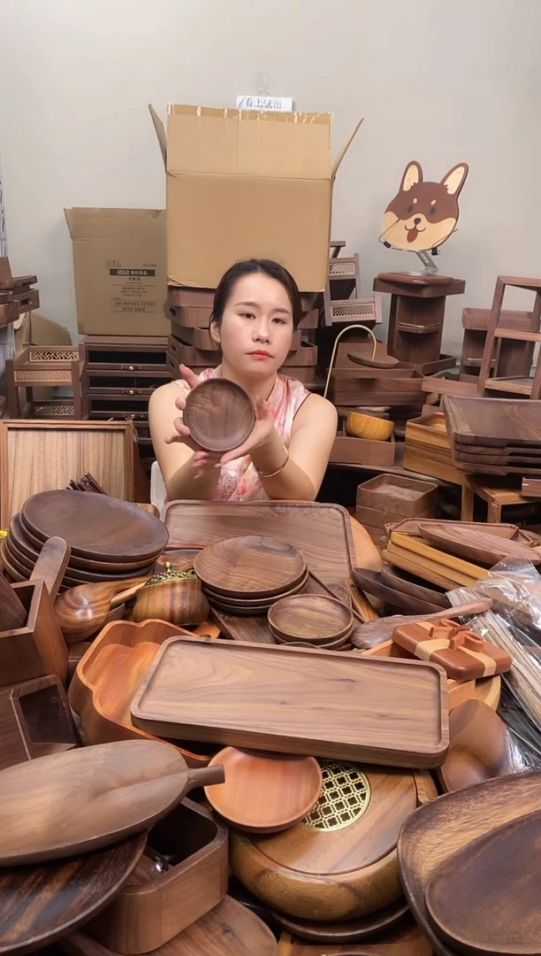 木  北美黑胡桃木圆盘10*2cm