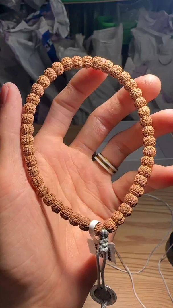 金刚菩提手串超头龙切黄点龙单圈-7mm