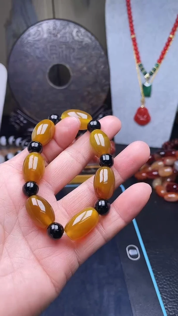 未镶嵌手链玛瑙/玉髓天然珠宝黄龙鳞【多样性拍一发一】