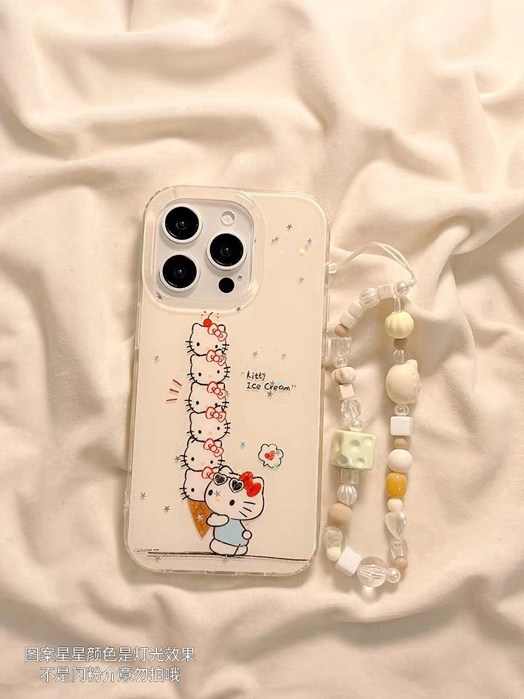 冰激凌KT猫适用苹果13手机壳iphone16pro/15/14/小米vivo华为oppo