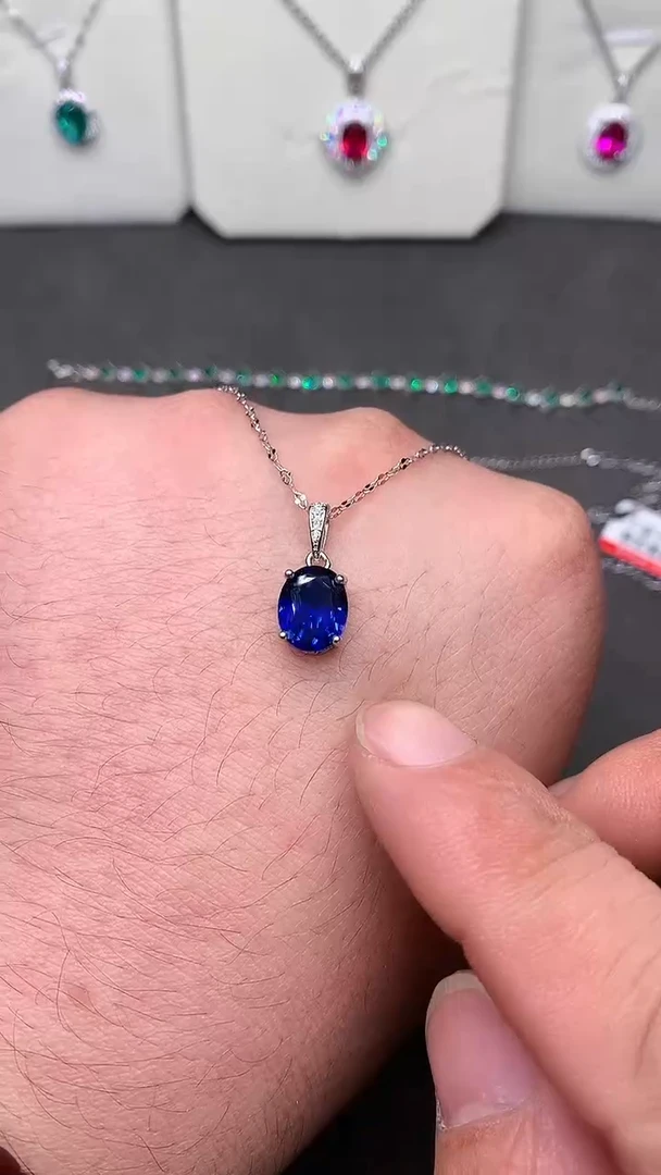 【闪购商品】蓝宝石颈饰银S925镶嵌........