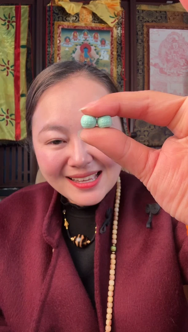 无非金属藏地古珠一对