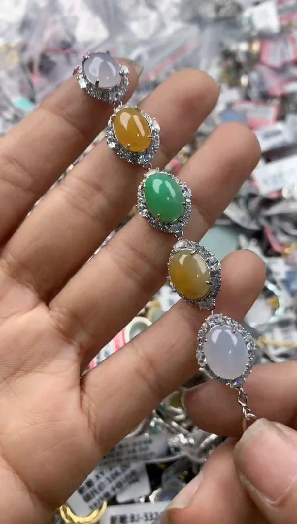 银S925镶嵌戒指翡翠141414----3