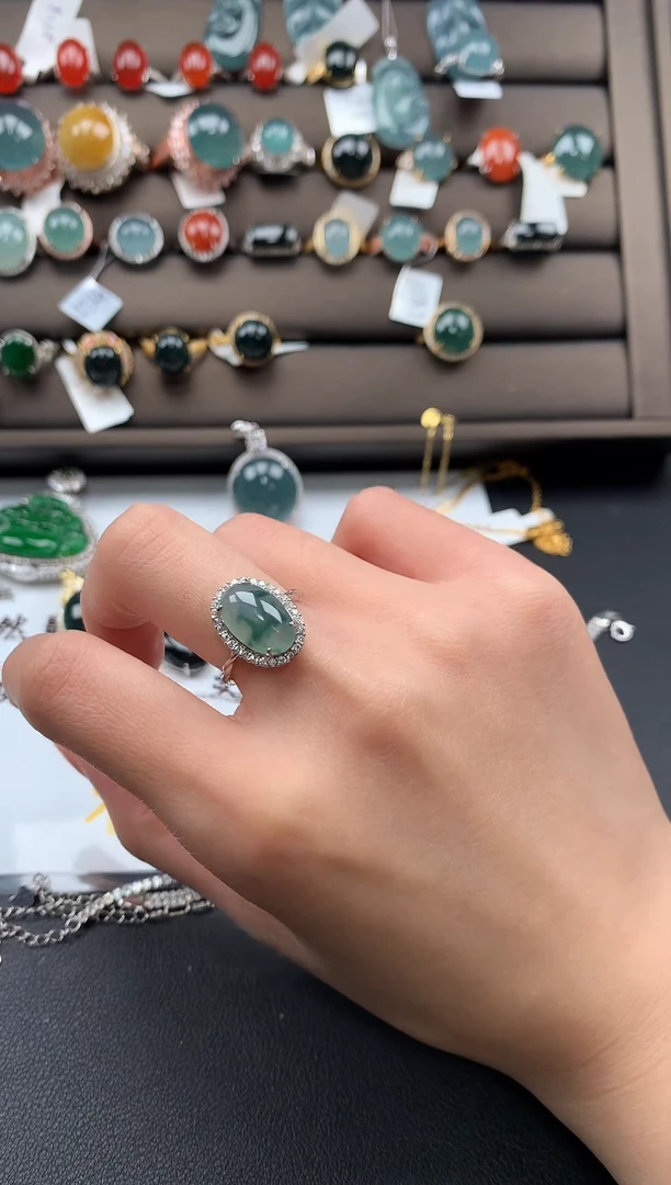 【闪购商品】翡翠戒指银S925镶嵌3213213