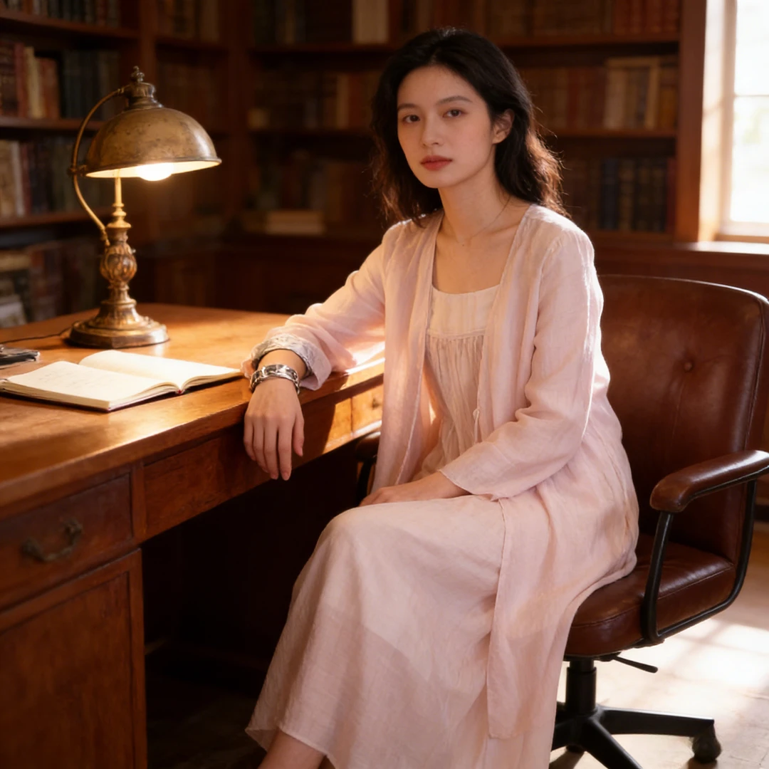 美标女士优雅气质棉款家居服宽松透气舒适吊带裙外披套装ZB300135