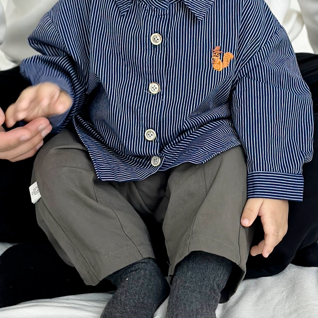 T24Q132新款长裤儿童休闲棉布百搭洋气可爱男童女童裤子多色可选