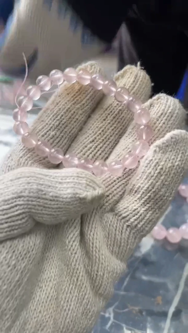 【闪购商品】芙蓉石手串卡8mm未镶嵌天然粉水晶手串